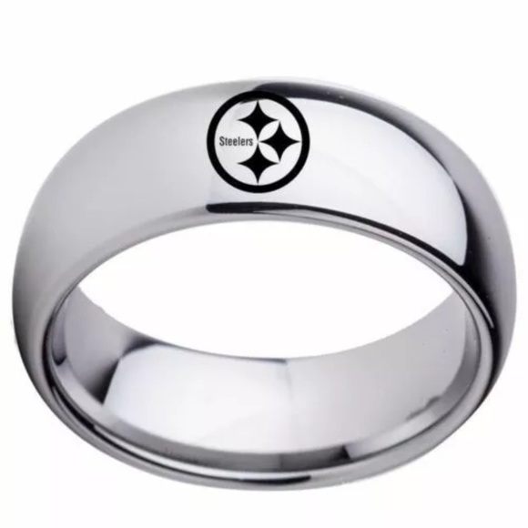 Pittsburgh Steelers Silver Arc Ring - Picture 1 of 6